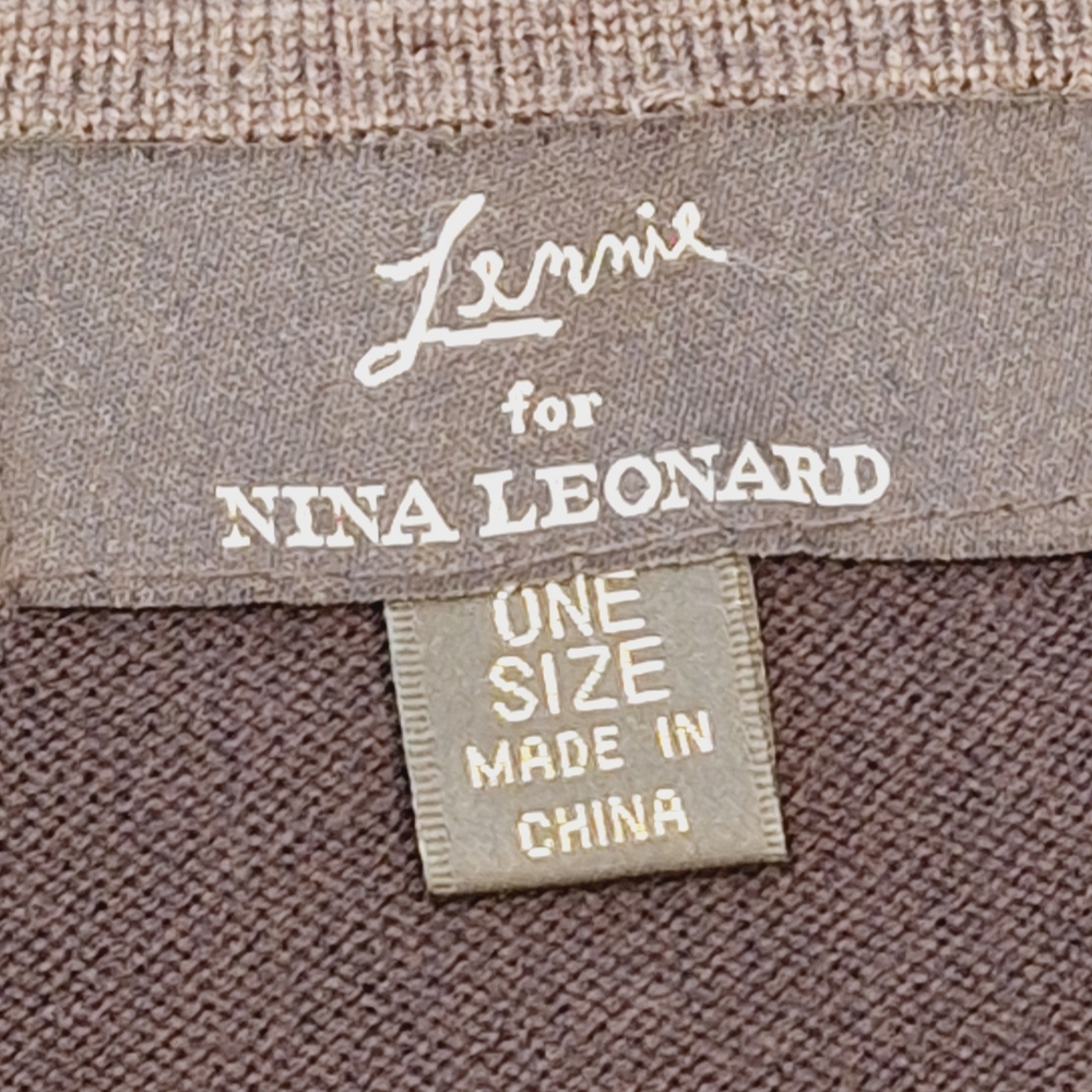 Lennie for Nina Leonard striped, fringed cape/poncho - Picture 4 of 5